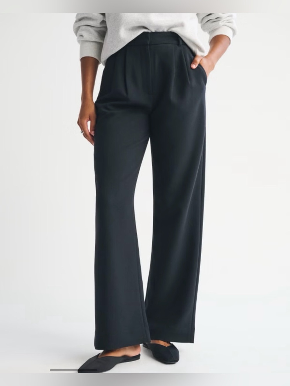 Abercrombie and Fitch Curve Love A&F Sloane Tailored Wide Leg Pant. Size 27 / 4R